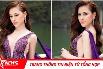 Á hậu Thư Dung diện váy sáng rực giữa biển trời Hạ Long