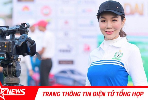 Á hoàng Golf Queen Hải Anh xuất hiện rạng rỡ trên sân khấu trao giải golf tại Đại Lải Golf Club