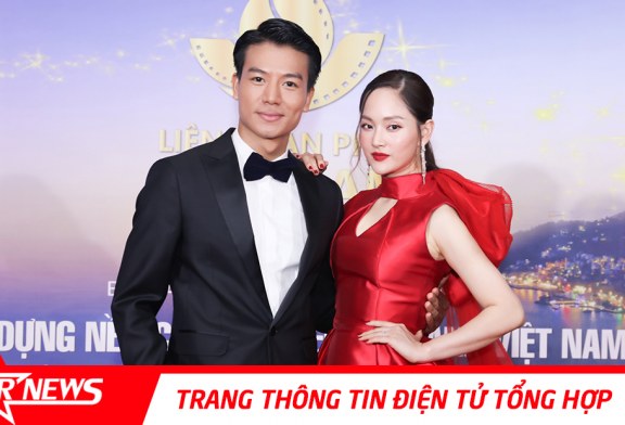 Lan Phương yêu kiều trong sắc đỏ, sánh vai Hiếu Nguyễn trên thảm đỏ Liên hoan phin Việt Nam