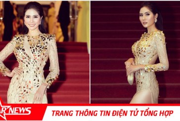 Hoàng Hạnh diện váy xẻ đùi, khoét ngực gợi cảm trên thảm đỏ Mai Vàng