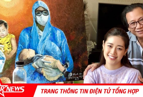 Hoa hậu Khánh Vân vẽ tranh chủ đề phòng chống dịch Covid-19