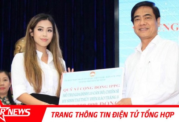 Tiên Nguyễn đại diện IPPG hỗ trợ 3,3 tỷ đồng cứu trợ miền Trung và gia đình 13 cán bộ chiến sĩ hy sinh tại Rào Trăng 3