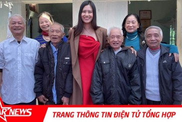 Miss Earth Vietnam Thái Thị Hoa mở tiệc mừng hơn 100 khách mời ở quê