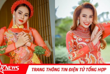 Hoa khôi Khánh My diện áo dài cách tân từ váy dạ hội của Tommy Nguyễn