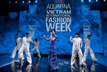 Ca sĩ Trọng Hiếu đốt cháy sàn diễn mở màn Aquafina Vietnam International Fashion Week